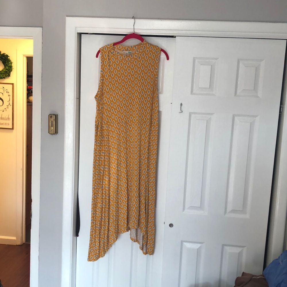 Anthropology plus yellow dress size 2x